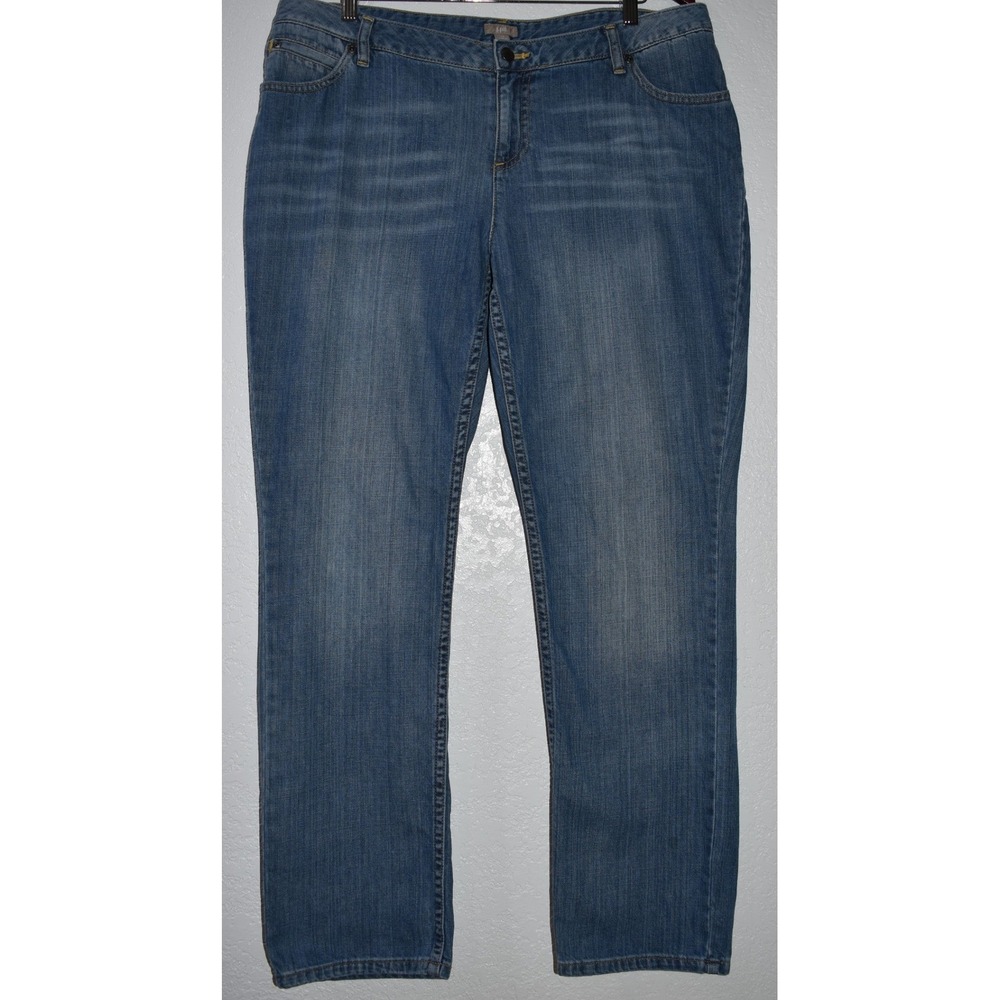 J. Jill Womens Size 14 Medium Wash‎ Straight Leg 100% Cotton Denim Jeans
